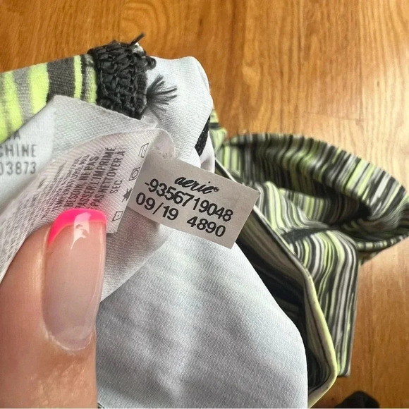 👟2/$20👟AERIE Chill Play Move 7/8 Leggings Spacedye Green/Gray XL - Picture 8 of 8
